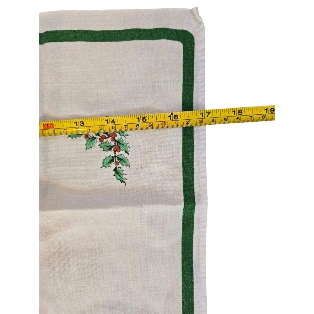 Spode Christmas Tree Kitchen Dish Dish Towel 100% Cotton Hanging loop Green Trim